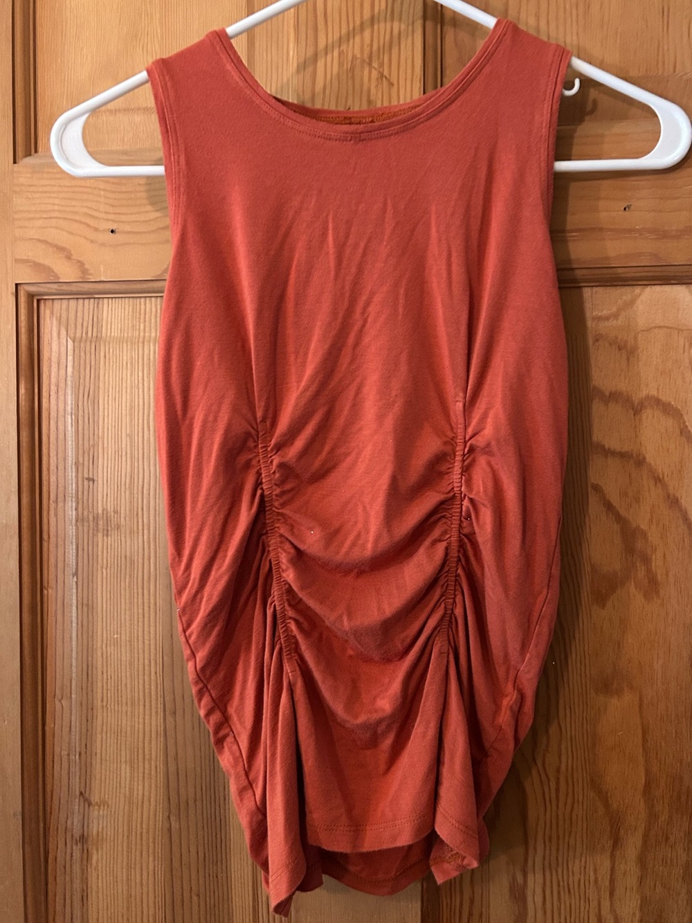 Women’s Ruched Tank Top - Rust Orange